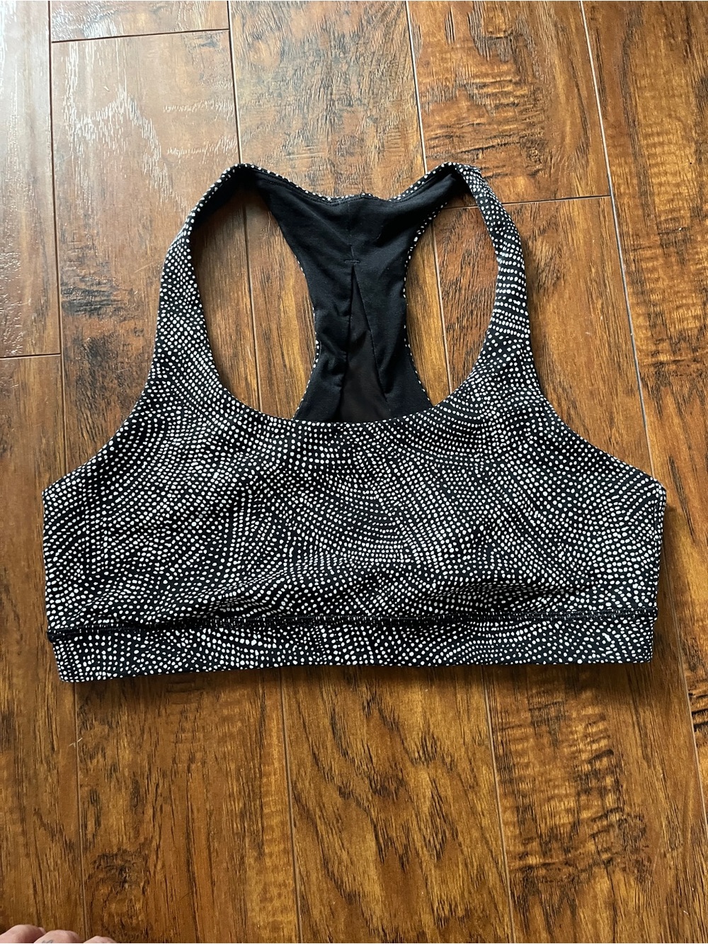 lululemon athletica Black & White Dotted Racerback Sports Bra‎